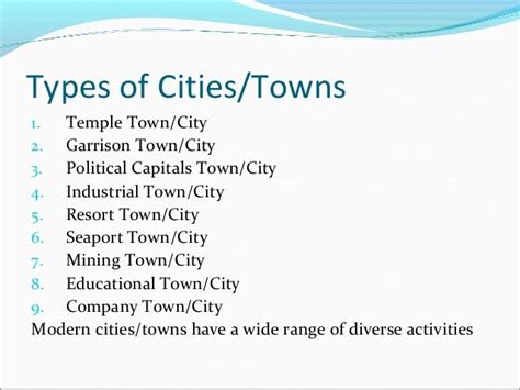 types of cities|types of cities and towns.